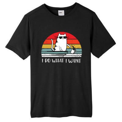 I Do What I Want Funny Black Cat Lovers Tall Fusion ChromaSoft Performance T-Shirt