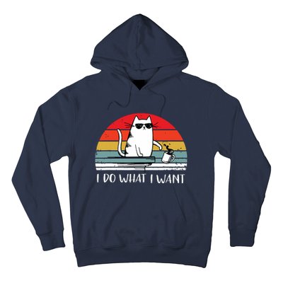 I Do What I Want Funny Black Cat Lovers Hoodie