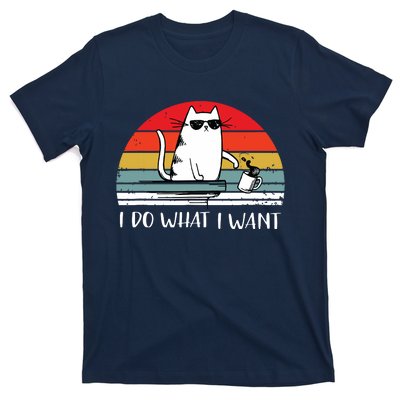 I Do What I Want Funny Black Cat Lovers T-Shirt