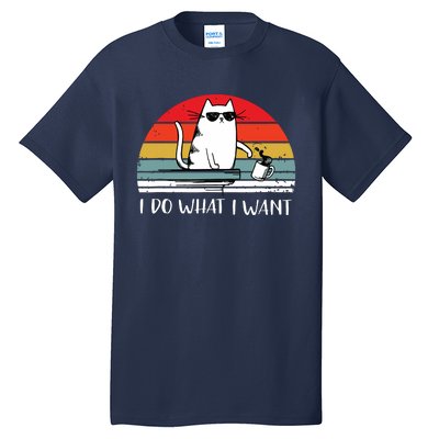 I Do What I Want Funny Black Cat Lovers Tall T-Shirt