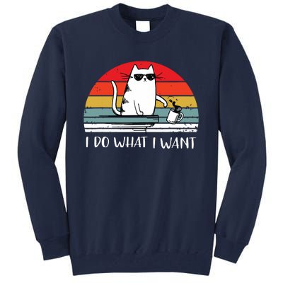 I Do What I Want Funny Black Cat Lovers Tall Sweatshirt