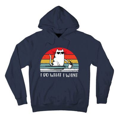 I Do What I Want Funny Black Cat Lovers Tall Hoodie