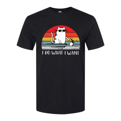 I Do What I Want Funny Black Cat Lovers Softstyle CVC T-Shirt