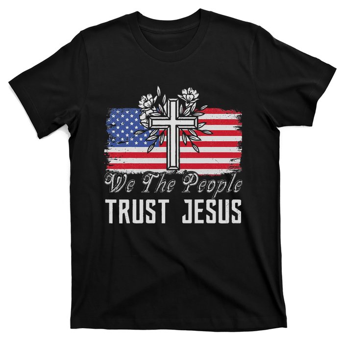 Independence Day We The People Trust Jesus Vintage US Flag T-Shirt