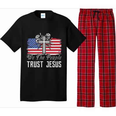 Independence Day We The People Trust Jesus Vintage US Flag Pajama Set