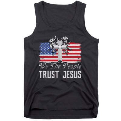 Independence Day We The People Trust Jesus Vintage US Flag Tank Top