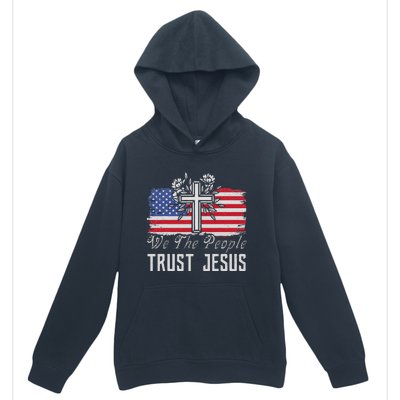 Independence Day We The People Trust Jesus Vintage US Flag Urban Pullover Hoodie