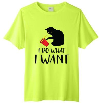 I Do What I Want Funny Black Cat Red Cup Funny My Cat Tall Fusion ChromaSoft Performance T-Shirt