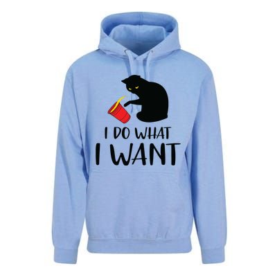 I Do What I Want Funny Black Cat Red Cup Funny My Cat Unisex Surf Hoodie