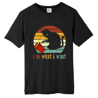 I Do What I Want Cat Coffee Black Cat Red Cup Funny Graphic Tall Fusion ChromaSoft Performance T-Shirt