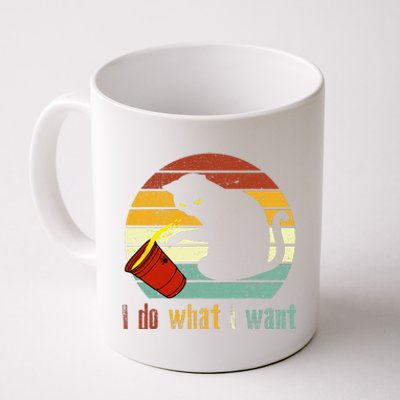 I Do What I Want Cat Coffee Black Cat Red Cup Funny Graphic Coffee Mug