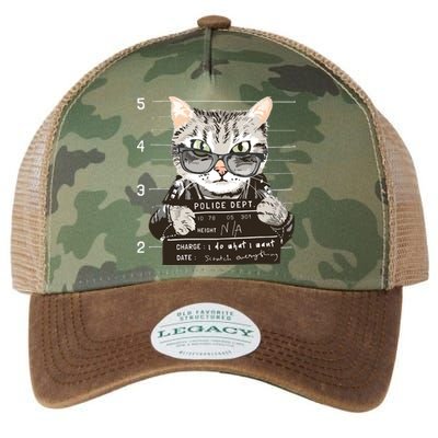 I Do What I Want Funny Cat Scratched Everything Legacy Tie Dye Trucker Hat