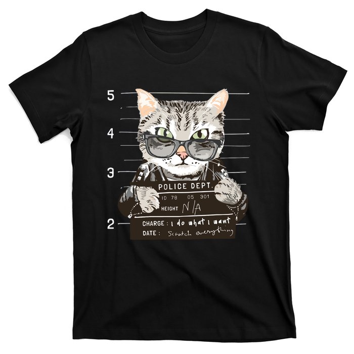 I Do What I Want Funny Cat Scratched Everything T-Shirt