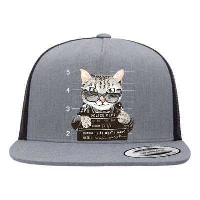 I Do What I Want Funny Cat Scratched Everything Flat Bill Trucker Hat