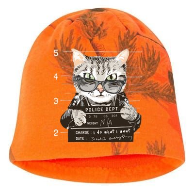 I Do What I Want Funny Cat Scratched Everything Kati - Camo Knit Beanie