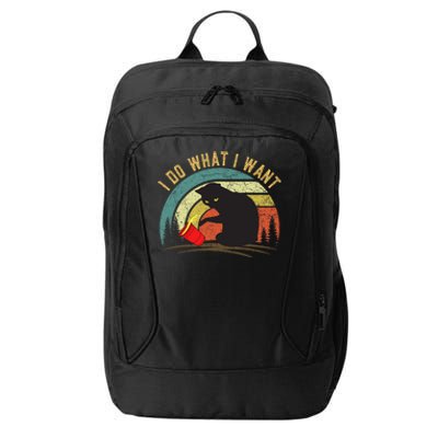 I Do What I Want Cat Coffee Black Cat Red Cup Funny Graphic City Backpack