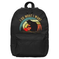 I Do What I Want Cat Coffee Black Cat Red Cup Funny Graphic 16 in Basic Backpack