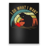 I Do What I Want Cat Coffee Black Cat Red Cup Funny Graphic Poster