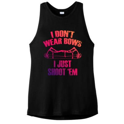 I Dont Wear Bows I Just Shoot Them Deer Hunting Funny Gift Ladies PosiCharge Tri-Blend Wicking Tank