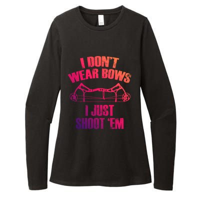 I Dont Wear Bows I Just Shoot Them Deer Hunting Funny Gift Womens CVC Long Sleeve Shirt