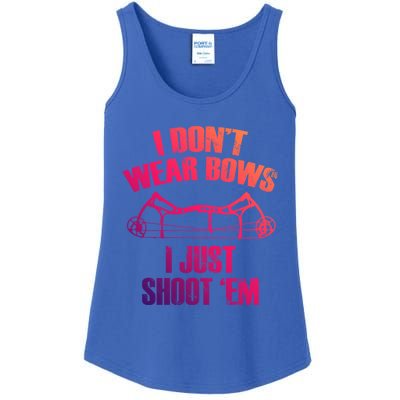 I Dont Wear Bows I Just Shoot Them Deer Hunting Funny Gift Ladies Essential Tank