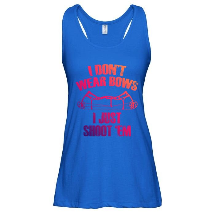 I Dont Wear Bows I Just Shoot Them Deer Hunting Funny Gift Ladies Essential Flowy Tank