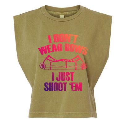 I Dont Wear Bows I Just Shoot Them Deer Hunting Funny Gift Garment-Dyed Women's Muscle Tee