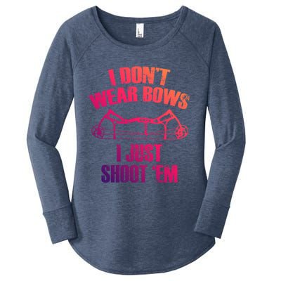 I Dont Wear Bows I Just Shoot Them Deer Hunting Funny Gift Women's Perfect Tri Tunic Long Sleeve Shirt