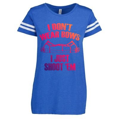 I Dont Wear Bows I Just Shoot Them Deer Hunting Funny Gift Enza Ladies Jersey Football T-Shirt