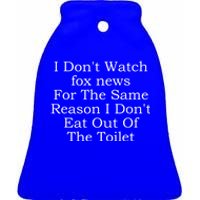 I Don't Watch Fox News Ceramic Bell Ornament