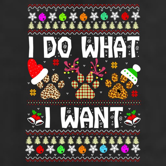 I Do What I Want Funny Dog Paws Ugly Christmas Sweater Garment-Dyed Heavyweight T-Shirt