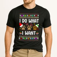 I Do What I Want Funny Dog Paws Ugly Christmas Sweater Performance Shirt