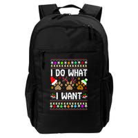 I Do What I Want Funny Dog Paws Ugly Christmas Sweater Backpack