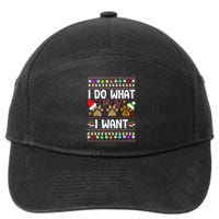 I Do What I Want Funny Dog Paws Ugly Christmas Sweater 7-Panel Snapback Hat