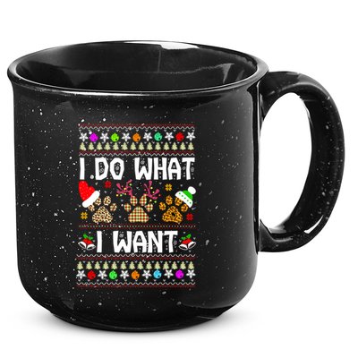 I Do What I Want Funny Dog Paws Ugly Christmas Sweater 15oz Campfire Ceramic Mug