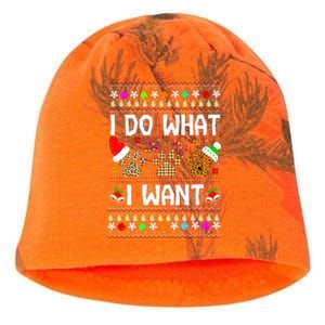 I Do What I Want Funny Dog Paws Ugly Christmas Sweater Kati - Camo Knit Beanie