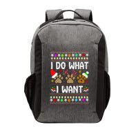 I Do What I Want Funny Dog Paws Ugly Christmas Sweater Vector Backpack
