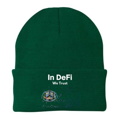 In DeFi We Trust Cryptocurrency Bitcoin Ethereum Blockchain Knit Cap Winter Beanie