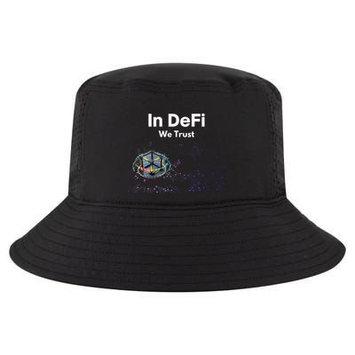 In DeFi We Trust Cryptocurrency Bitcoin Ethereum Blockchain Cool Comfort Performance Bucket Hat
