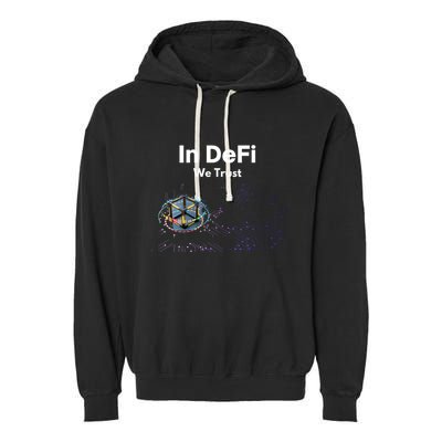 In DeFi We Trust Cryptocurrency Bitcoin Ethereum Blockchain Garment-Dyed Fleece Hoodie
