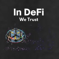 In DeFi We Trust Cryptocurrency Bitcoin Ethereum Blockchain 7 Panel Mesh Trucker Snapback Hat