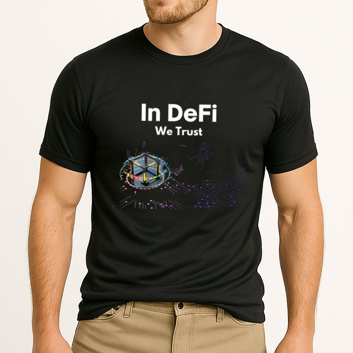 In DeFi We Trust Cryptocurrency Bitcoin Ethereum Blockchain Performance Shirt