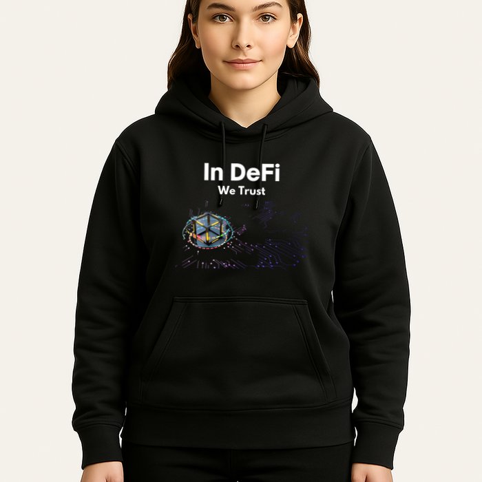 In DeFi We Trust Cryptocurrency Bitcoin Ethereum Blockchain Hoodie