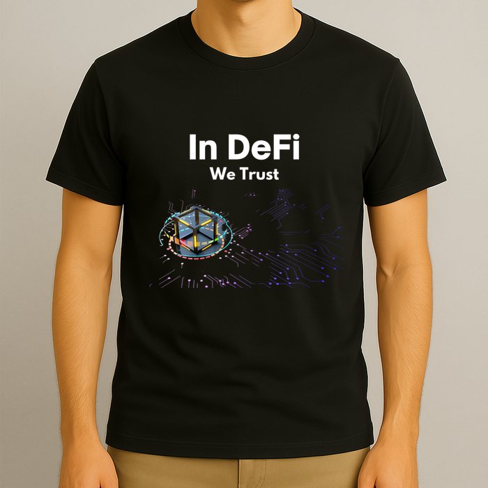 In DeFi We Trust Cryptocurrency Bitcoin Ethereum Blockchain T-Shirt