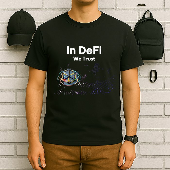 In DeFi We Trust Cryptocurrency Bitcoin Ethereum Blockchain T-Shirt