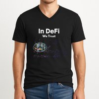 In DeFi We Trust Cryptocurrency Bitcoin Ethereum Blockchain V-Neck T-Shirt