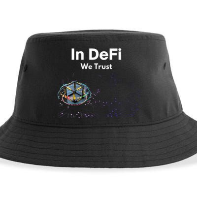 In DeFi We Trust Cryptocurrency Bitcoin Ethereum Blockchain Sustainable Bucket Hat