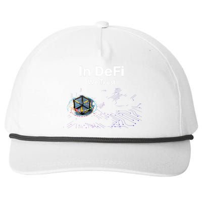 In DeFi We Trust Cryptocurrency Bitcoin Ethereum Blockchain Snapback Five-Panel Rope Hat