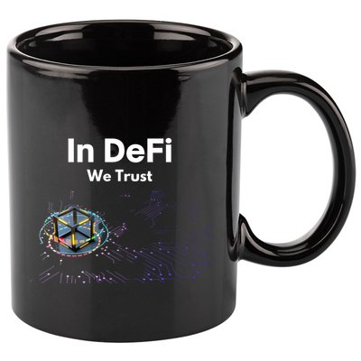 In DeFi We Trust Cryptocurrency Bitcoin Ethereum Blockchain 11oz C Handle Ceramic Mug