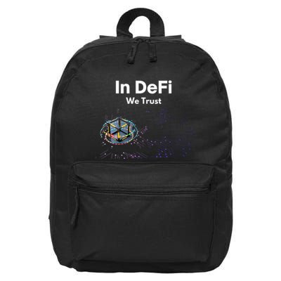 In DeFi We Trust Cryptocurrency Bitcoin Ethereum Blockchain 16 in Basic Backpack
